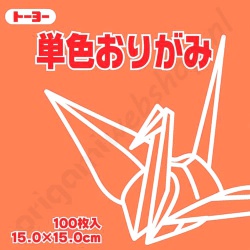 Origami Papier Perzik Oranje 15 x 15 cm