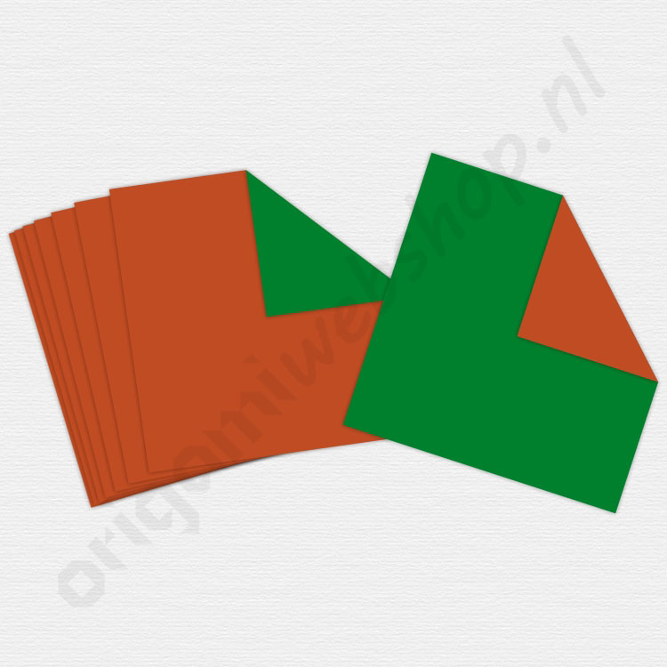 Dubbelzijdig Origami Bruin/Groen De Origami