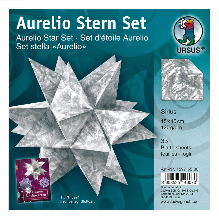 Nevelig draaipunt Zwakheid Origami Aurelio Sterren Set Sirius Alu Folie - De Origami Webshop