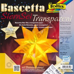 Origami Bascetta Ster Transparant Geel 20 x 20 cm