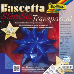 Origami Bascetta Ster Transparant Blauw 20 x 20 cm