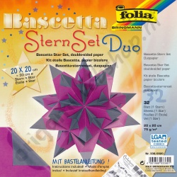 Origami Bascetta Ster Duo Papier Lila/Antraciet 20 x 20 cm