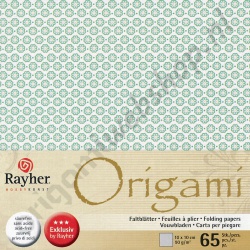 Origami Bloesem Groen/Zwart 10 x 10 cm
