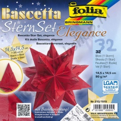 Origami Bascetta Ster Elegance Rood 14,5 x 14,5 cm