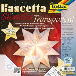 Origami Bascetta Ster Transparant Wit 20 x 20 cm