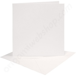 Vierkante Kaarten en Enveloppen Wit