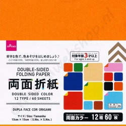 Dubbelzijdig Origami 12 kleuren 15 x 15 cm