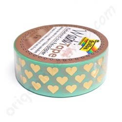 Washi Tape Hartjes met Goud Hotfoil