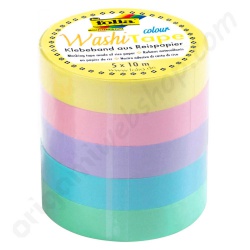 Washi Tape 5 Effen Kleuren Pastel