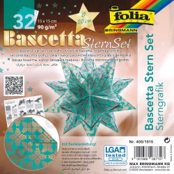 Origami Bascetta Sterren Set Ster Grafiek Turquoise 15 x 15 cm