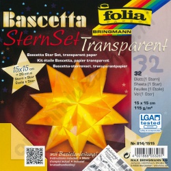 Origami Bascetta Ster Transparant Geel 15 x 15 cm