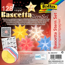 Origami Bascetta Sterren Set Transparant Gemengd Pastel 7,5 x 7,5 cm
