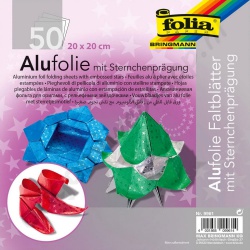 Origami Alu Folie Sterretjes 5 kleuren 20 x 20 cm