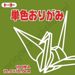 Origami Papier Olijfgroen 15 x 15 cm