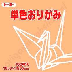 Origami Papier Zacht Perzik Oranje 15 x 15 cm