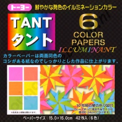 Origami Tant Fluorescerend 12 kleuren 15 x 15 cm