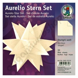 Origami Aurelio Sterren Set Starlight Wit 15 x 15 cm