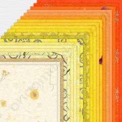 Handgeschept Papier Mix Geel/Oranje Tinten