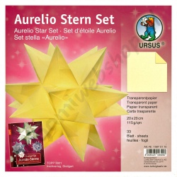 Origami Aurelio Sterren Set Transparant Crème 20 x 20 cm