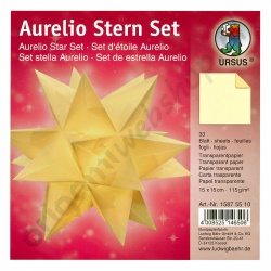 Origami Aurelio Sterren Set Transparant Crème 15 x 15 cm