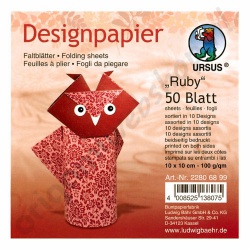 Origami Designpapier Ruby 10 x 10 cm
