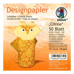 Origami Designpapier Citrine 10 x 10 cm