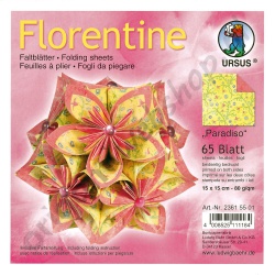 Origami Florentine Paradiso Geel/Roze 15 x 15 cm
