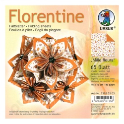Origami Florentine Mille Fleurs Bruin 15 x 15 cm