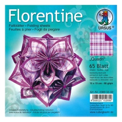 Origami Florentine Quadri Paars/Lichtgrijs 15 x 15 cm