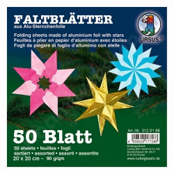 Origami Alu Folie Sterretjes 10 kleuren 20 x 20 cm