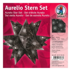 Origami Aurelio Sterren Set Transparant Spiralor Zwart 14,8 x 14,8 cm
