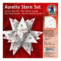 Origami Aurelio Sterren Set Transparant Classic Christmas 14,8 x 14,8 cm