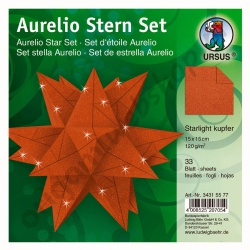 Origami Aurelio Sterren Set Starlight Koper 15 x 15 cm