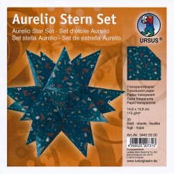 Origami Aurelio Sterren Set Transparant Kerstmis Blauw 14,8 x 14,8 cm