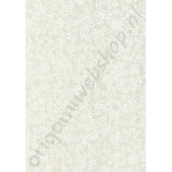 Handgeschept Katoenpapier "Happy Flowers" Wit 50 x 70 cm