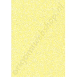 Handgeschept Katoenpapier "Happy Flowers" Geel 50 x 70 cm