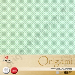 Origami Ornament Lichtgroen/Lichtblauw 15 x 15 cm