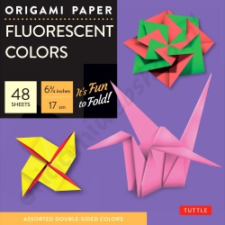 Dubbelzijdig Origami Duo Fluorescerende Kleuren 17 x 17 cm