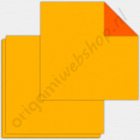 Origami Bascetta Ster Duo Papier Geel/Oranje 20 x 20 cm