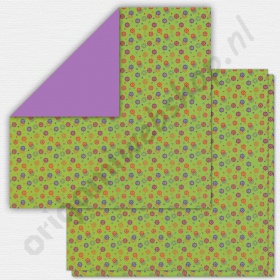 Origami Bloesems Groen/Paars 15 x 15 cm