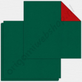 Origami Bascetta Ster Duo Papier Rood/Groen 20 x 20 cm