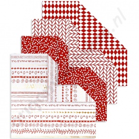 Origami Papier Rood/Wit 15 x 15 cm