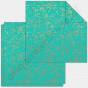 Origami Bascetta Sterren Set Winterornament Turquoise 15 x 15 cm