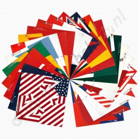 Origami Kraanvogels Landenvlaggen Voorbedrukt 15 x 15 cm