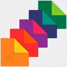 Dubbelzijdig Origami Duo 5 kleuren 15 x 15 cm