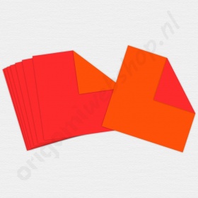 Dubbelzijdig Origami Rood/Oranje 20 x 20 cm