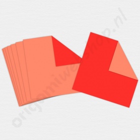 Dubbelzijdig Origami Roze/Rood 15 x 15 cm