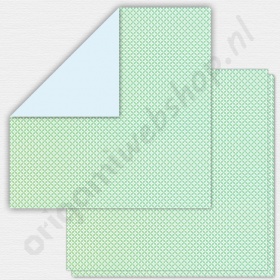 Origami Ornament Lichtgroen/Lichtblauw 15 x 15 cm