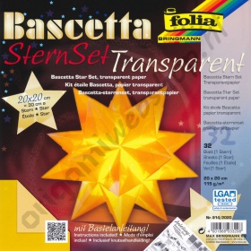 Origami Bascetta Ster Transparant Geel 20 x 20 cm