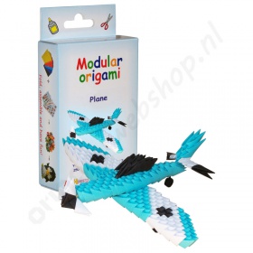 Origami 3D Kit Blauw Vliegtuig